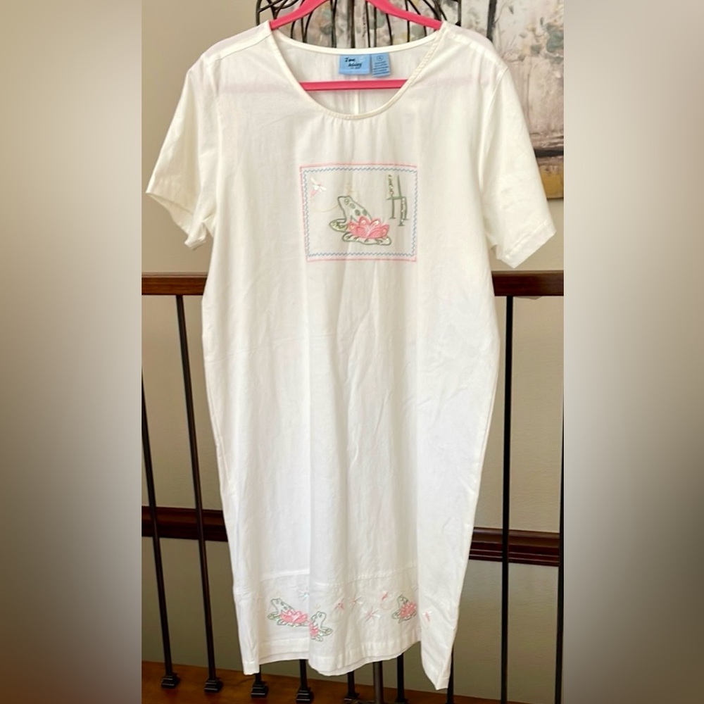 NWT Jane Ashley 100% Cotton Frog Lotus Dragonfly Perfect Summer Dress Sz XL